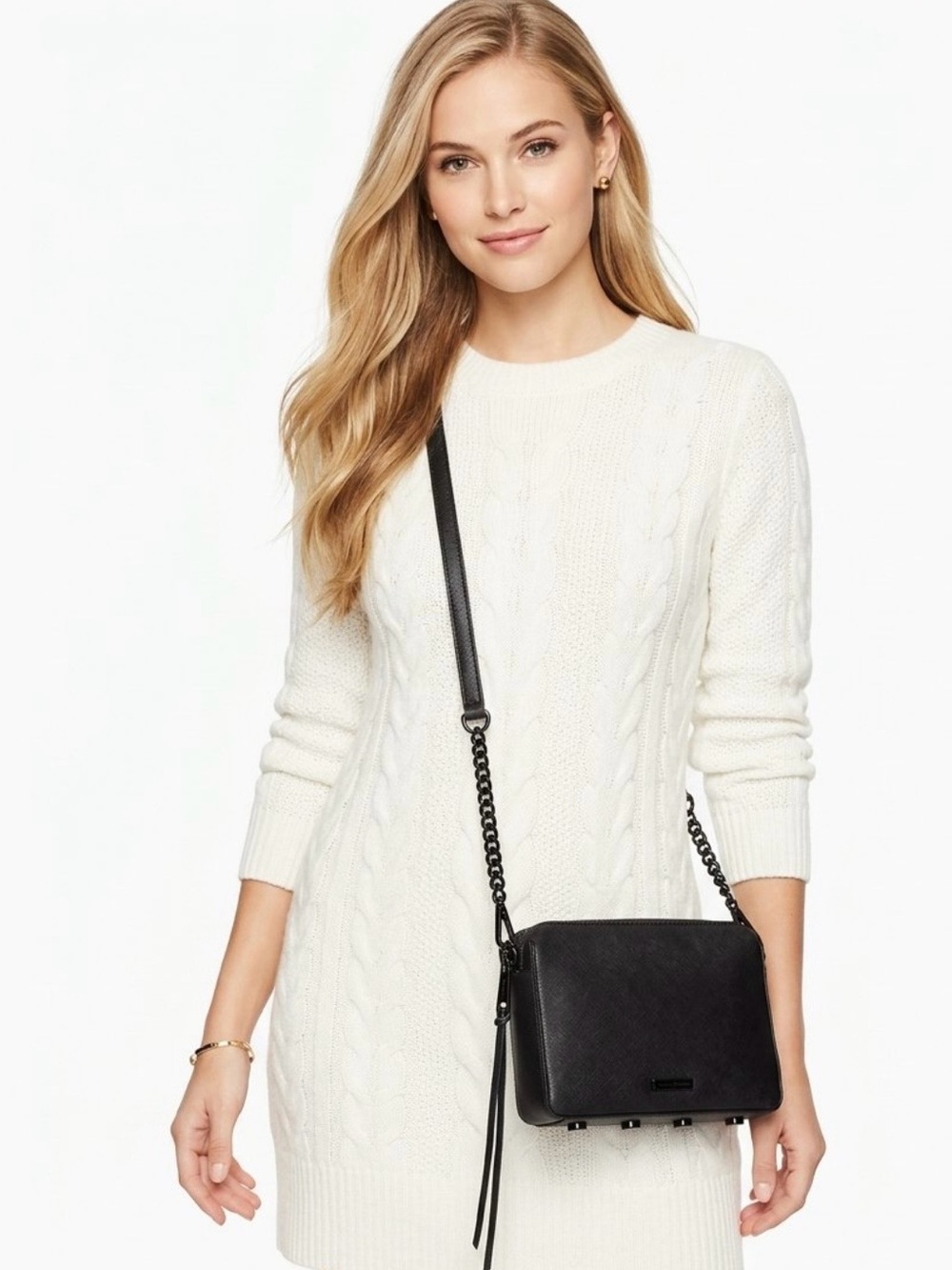 Rebecca Minkoff Avery Saffiano Leather Chain-Detail Crossbody